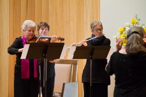 Pat Vary, Sharon McKee and Ruth Cavannaugh play on "Memories of You"